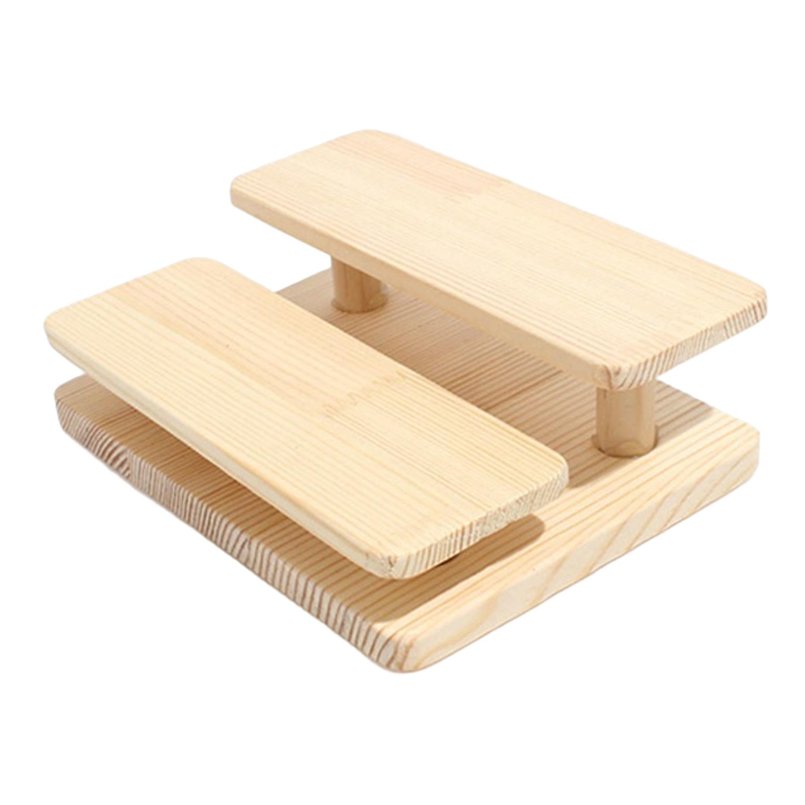 Ioensy - Soporte De Exhibición De Mesa De Venta Al Por Menor De Madera Estatuilla Colectiva Perfumes Exhibición 2 Niveles