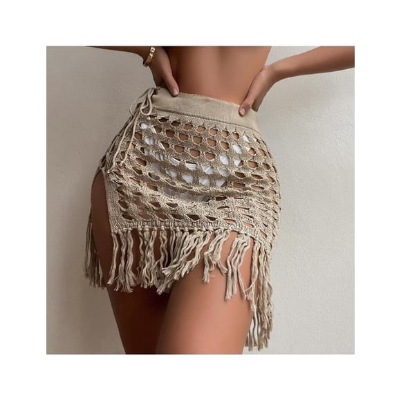 Pareo de playa falda Corta Cafe Talla XL