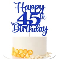 Decoración Para Tartas Kaoenla Happy 45Th Birthday 45 Años, Azul