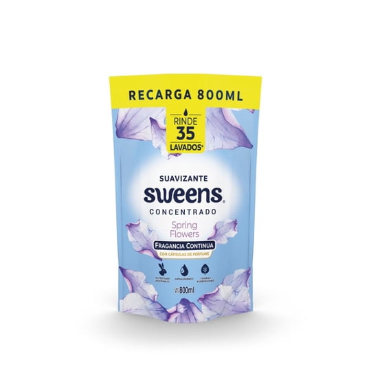 Suavizante Líquido Concentrado Spring Flowers Doypack 800 ml Sweens