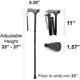 thumbnail image 2 of Bastón plegable Vaunn Medical Easy Grip ajustable en altura, 2 of 6
