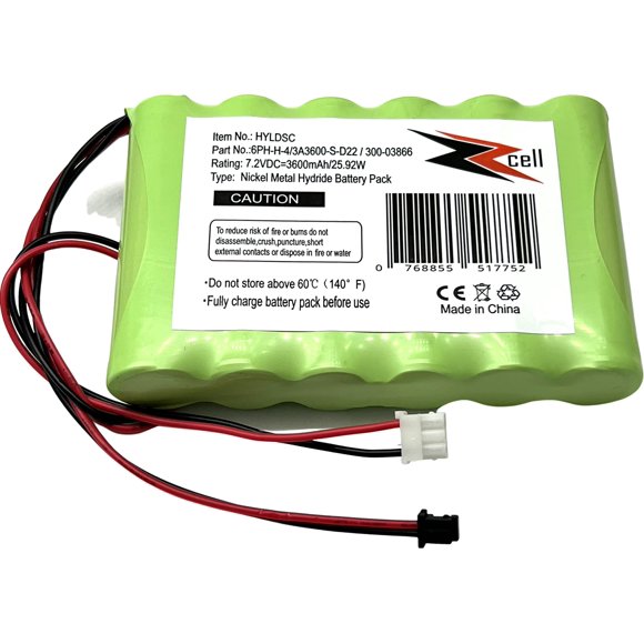 Batería ZZcell 3600 mAh Ni‑MH 7,2 V DSC/Honeywell
