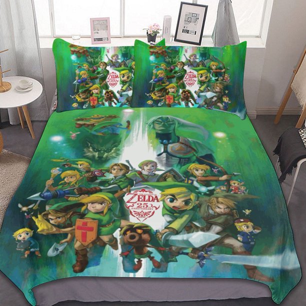 The Legend of Zelda 3-Piece Bedding Set Duvet Cover Set Soft Warm And Comfortable Soft Bed Set for Bedroom