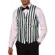thumbnail image 1 of Chaleco de Negocios INSPIRE CHIC para Hombre Ajuste Slim Escote en V Sin Mangas Estampado de Rayas M Negro, 1 of 5