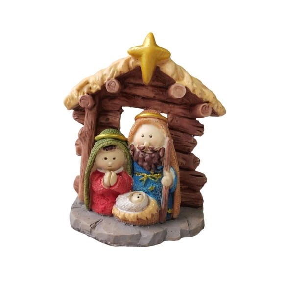 Figura Sagrada Familia Pesebre José Jesús María Madre Resina Regalo Oscuro