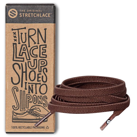 Cordón THE ORIGINAL STRETCHLACE 102 cm Marrón Plano