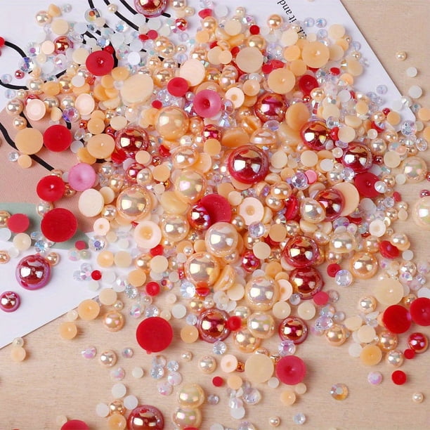 3200pcs Sparkling Rhinestone Pearl Beads for DIY Jewelry Making and Nail Art