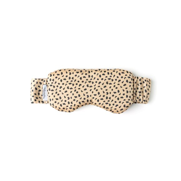 Máscara para dormir Hello Mello de satén con correa elástica y estampado de leopardo