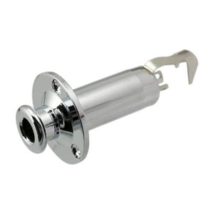 Genérico - Conector De Entrada De Salida De Clavija De Latón 1/4 ""Pin Para Guitarra Eléctrica Bajo Plata