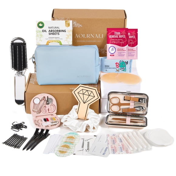 Kit de emergencia nupcial AOLRNALI para el día de la boda con bolsa de maquillaje