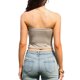 thumbnail image 3 of Top Sin Tirantes para Mujeres Verano Casual Tejido Para Salir Crop Tops de Tubo M Caqui Claro, 3 of 6