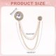 thumbnail image 2 of Uxcell Gem Chain Brooch Pins, Broches de Cadena Colgante, Alfiler de Traje con Borla, Insignia Redonda de Cristal, Alfileres de Solapa para Mujeres y Hombres, Tono dorado (Blanco), 2 of 7