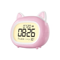 Xusx111 - Reloj Despertador Para Niños Con Luz Nocturna Para Niños, Pequeños Relojes Despertadores Digitales Para Dormitorios, Constructor De Rutina, Lindo Reloj Despertador De Gato Con Entrenamiento