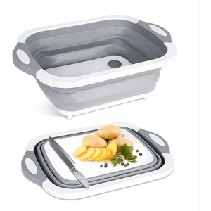 Genérico - Tabla De Cortar Plegable 3 En 1 Con Colador Cesta De Drenaje