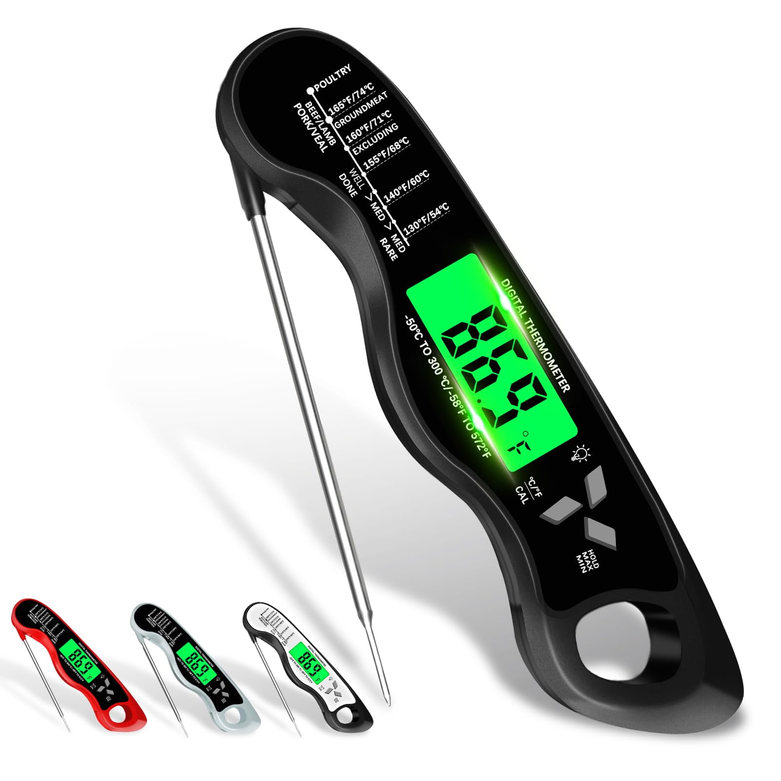 Termómetro Para Carne Giftsfaloy Digital Ip67 A Prueba De Agua