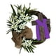thumbnail image 2 of Corona De Pascua Con Cruz Decoración Rústica Para Puerta De Entrada Fiesta Fiesta 40cm Violeta, 2 of 5