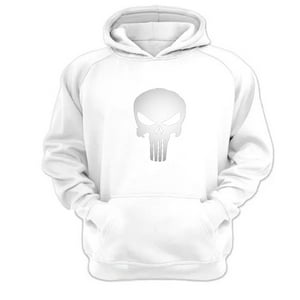 Genérico - Polerón Canguro Punisher Blanco Talla Xs Unisex