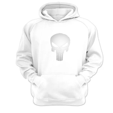 Genérico - Polerón Canguro Punisher Blanco Talla L Unisex