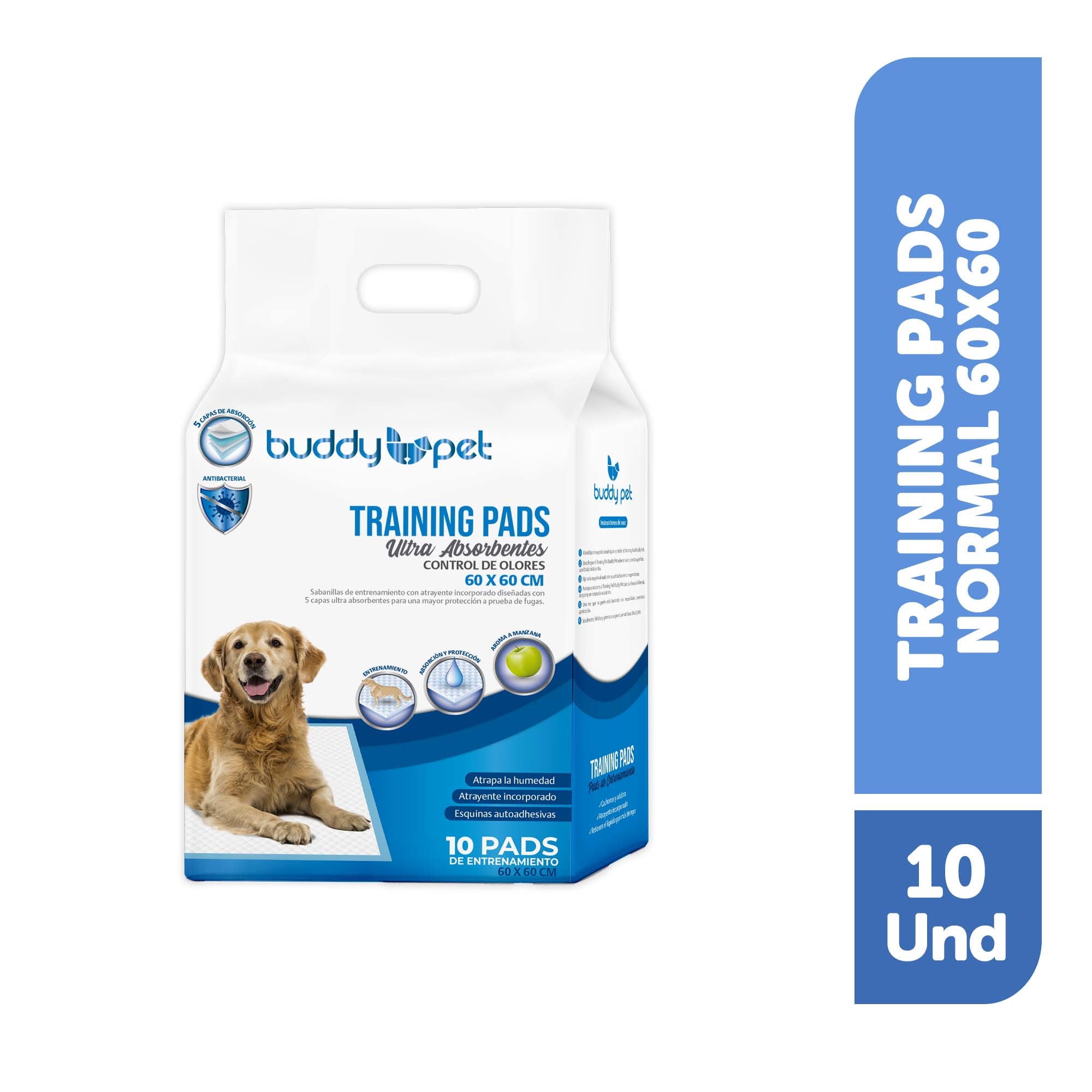 Pads De Entrenamiento Para Perro M 60x60 Cm 10 Un Buddy Pet