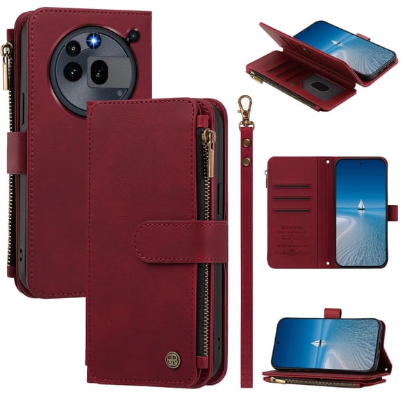 Funda Nothing Phone 3A Pro con Cremallera, Rojo