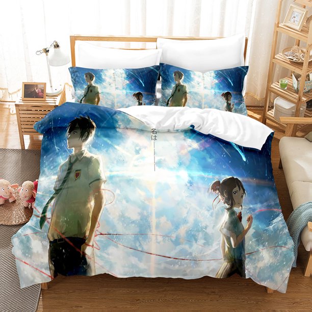 Your Name Luxury Bedding Set Japan Anime Cartoon Duvet Cover Set Comforter Bedspread Linen Twin Single Sizeed Home Textile Bed Sheets
