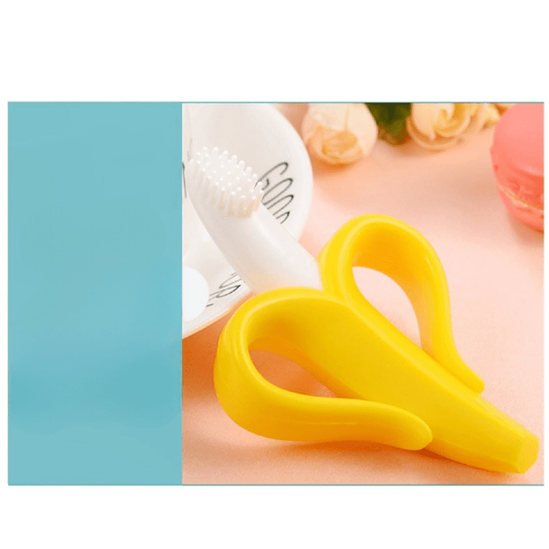 Genérico - Set 5 Mordedores Silicona Platano Cepillo Dientes Bebe Lau