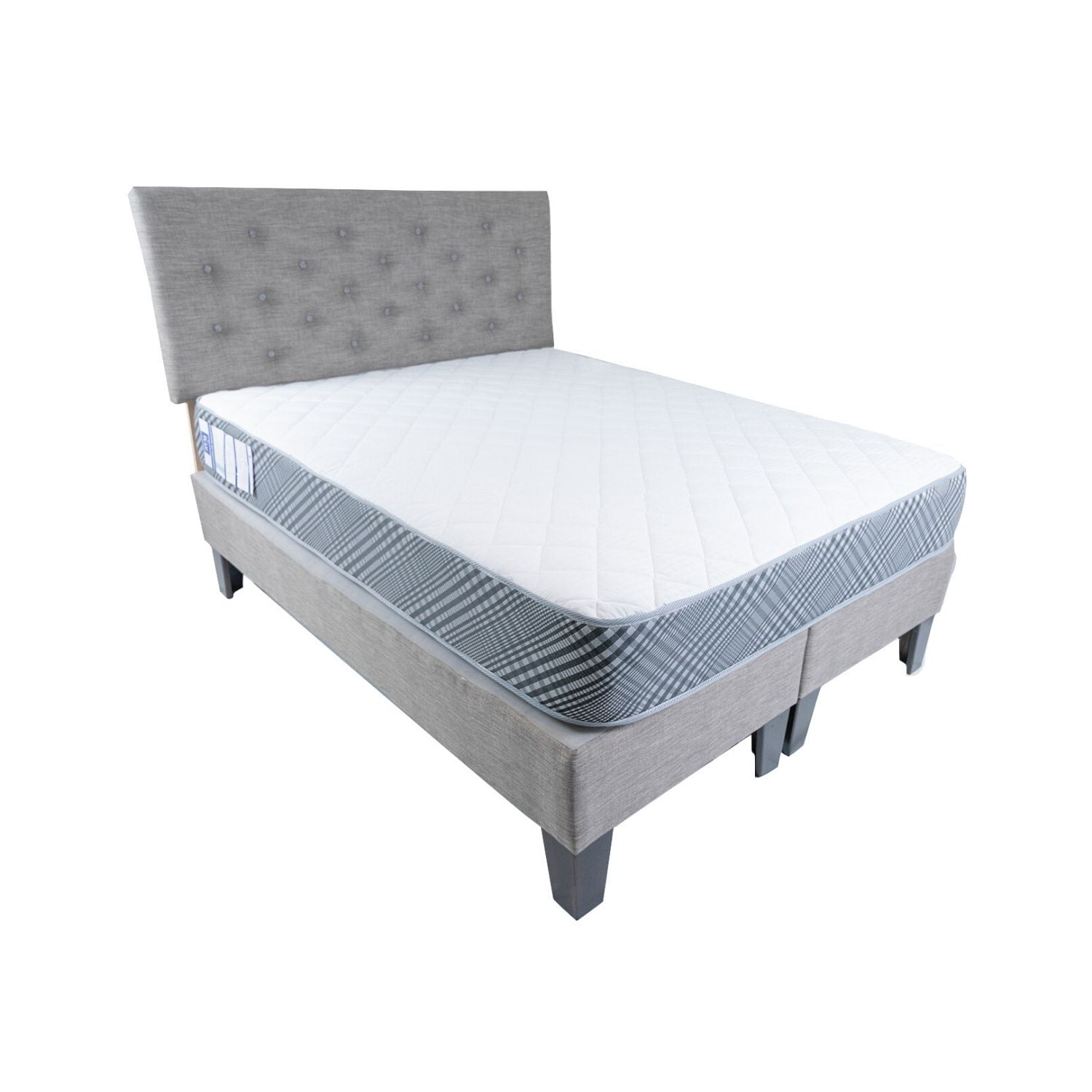 Muebles Hvm - Cama Hvm 2 Plazas Europea Gris Lino