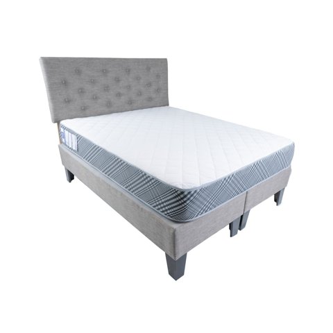 Muebles Hvm - Cama Hvm 2 Plazas Europea Gris Lino