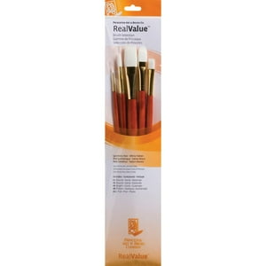 Pinceles Princeton Mango Largo Pelo Sintético Blanco Set 5