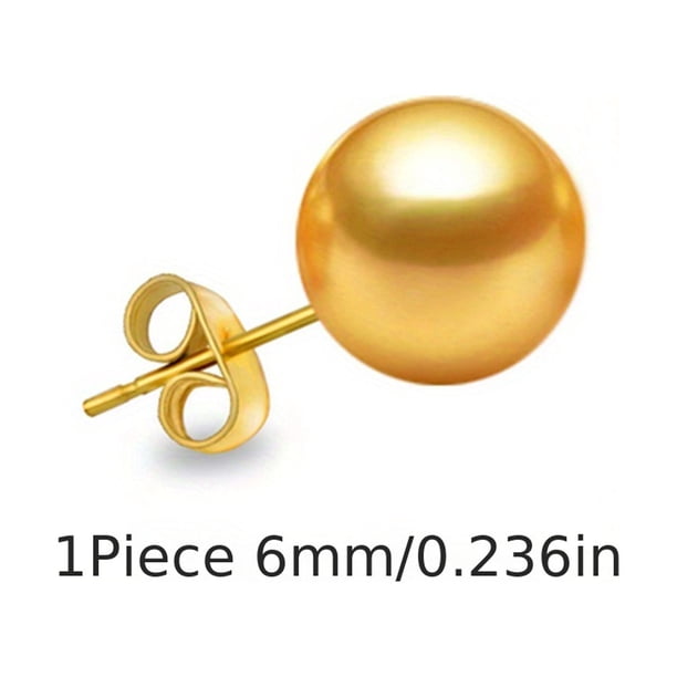 18K Gold Plated Round Ball Earrings - A Stylish Accessory for Men & Women!