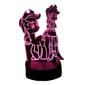 Lelumania - Lampara Ilusion 3D My Little Pony De 7 Colores, Base Touch