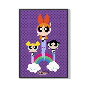 Creango - Cuadro Poster Enmarcado Las Chicas Super Poderosas Diseño 2 Decorativo