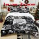 thumbnail image 1 of 3pcs Gossip Girl Black and White Printed Bedding Set Soft Duvet Cover with 2 Pillowcases All Season Comfort, 1 of 5