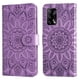 thumbnail image 2 of Funda tipo cartera FOXDOCK para OPPO A95 4G , diseño girasol en relieve, cuero PU, cierre magnético, soporte y tarjetero, 2 of 5