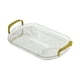 thumbnail image 5 of Bandeja De Servicio Con Asas Doradas Bandeja De Cosméticos Decorativa Para Comidas, Refrigerios Transparente, 5 of 5