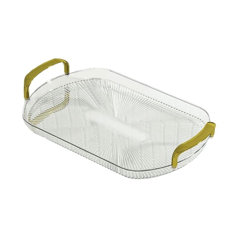 Magideal - Bandeja De Servicio Elegante Bandeja De Servicio De Postre De Fruta Bandeja De Cosméticos Adornada Bandeja De Baño Bandeja De Desayuno Decoración Para Blanco