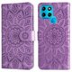 thumbnail image 4 of Funda tipo cartera FOXDOCK para Infinix Smart 6 , diseño girasol en relieve, cuero PU, cierre magnético, soporte y tarjetero, 4 of 5