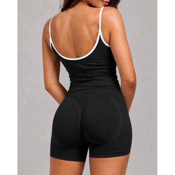Conjunto Deportivo Para Mujer Short Biker Y Peto