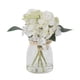 thumbnail image 1 of Hortensia y Rosa Blanca en Florero de Vidrio 16 cm, 1 of 2