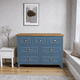 thumbnail image 1 of Cómoda 7 Cajones Mueble de Madera Nativa para Dormitorio - Azúl Marino - 120x40x90 cm, 1 of 3