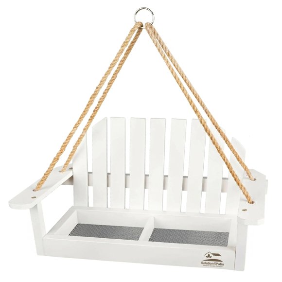 Alimentador colgante para pájaros Solution4Patio 39x20x21 cm, blanco, metal