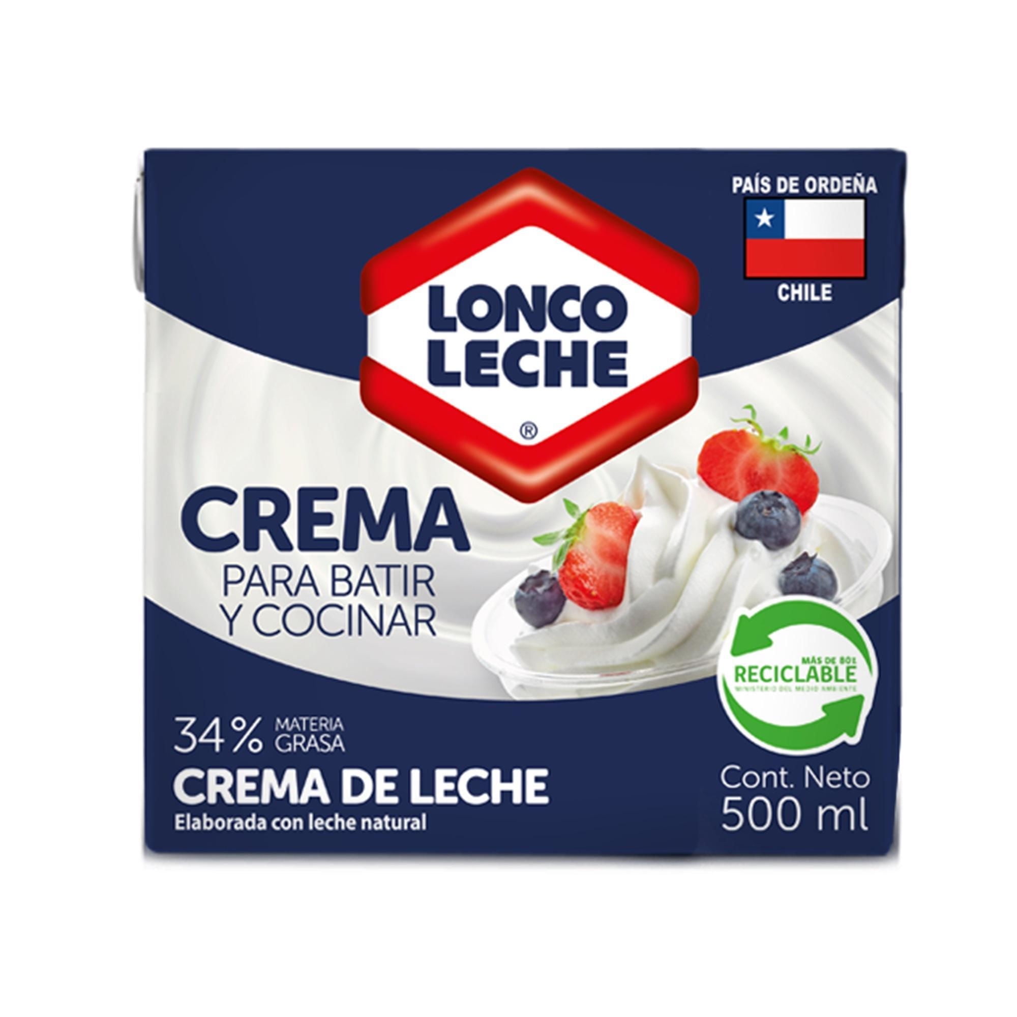 Crema Tradicional Para Batir 500 ml Loncoleche
