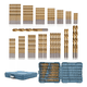 thumbnail image 1 of "Hi-Spec Juego de Brocas Belug  HSS 99 Piezas SAE 1/16-3/8 Metal Madera Estuche azul ", 1 of 5