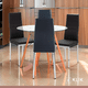 thumbnail image 2 of Comedor Mesa Eames 80cm redonda vidrio + 4 Sillas Dining Liana Acolchadas - Negras, 2 of 8