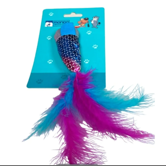 Genérico - Juguete Para Gato Pez Con Pluma Mascotas