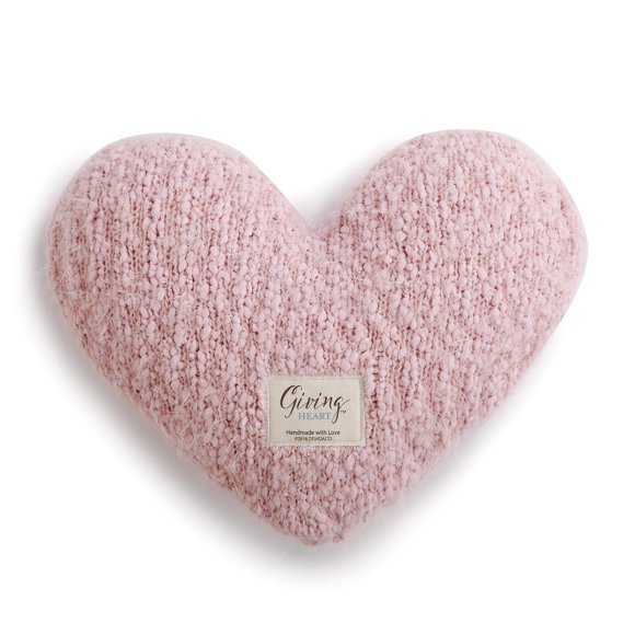 Cojín decorativo DEMDACO, rosa pálido, con forma de corazón suave