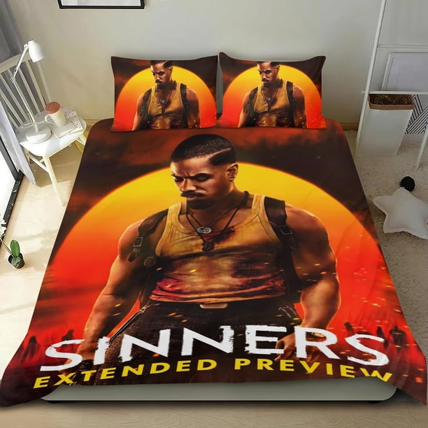 Pecadores Conjunto de sábanas temático, trío de piezas, cómodo y amigable con la piel, diseño único, regalo de decoración para el hogar para familiares, amigos y fans,173cm *218cm