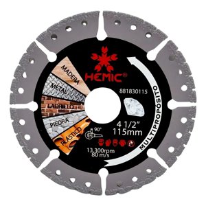 Metalfer - Disco Diamantado Metal Piedra Madera Plastico Hemic 4 1 2 Color Negro