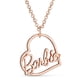 thumbnail image 1 of Collar Barbie Script en forma de corazón, oro rosa, 1 of 3