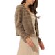 thumbnail image 4 of INSPIRE CHIC Chaqueta de Mujer de Piel Sintética de Manga Larga Recortada Abrigo de Invierno Esponjoso - Elegante y Cómodo L Caqui, 4 of 6